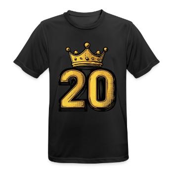 20 Number Crown - Men's Breathable T-Shirt - black - Front - AI Model Male 178 light (178cm)