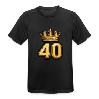 40 Zahl Krone - Männer T-Shirt atmungsaktiv - Schwarz - Vorne - AI Model Male 178 light (178cm)