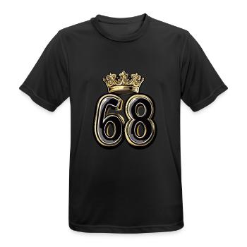 68 Zahl Krone - Männer T-Shirt atmungsaktiv - Schwarz - Vorne - AI Model Male 178 light (178cm)