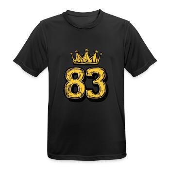 83 Nombre Couronne - T-shirt respirant Homme - noir - Devant - AI Model Male 178 light (178cm)