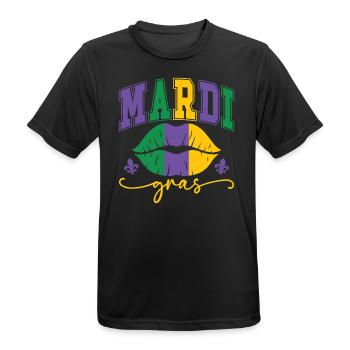 Mardi Gras Lippen - Männer T-Shirt atmungsaktiv - Schwarz - Vorne - AI Model Male 178 light (178cm)