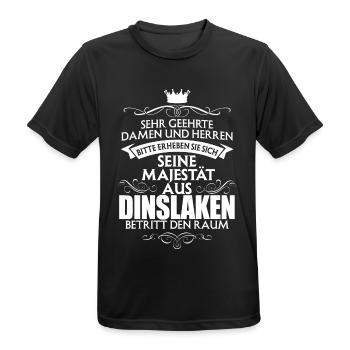 DINSLAKEN - Majestät - Männer T-Shirt atmungsaktiv - Schwarz - Vorne - AI Model Male 178 light (178cm)