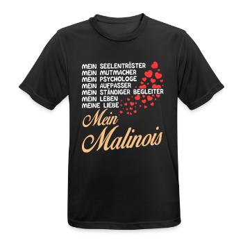 Malinois - Mein - Männer T-Shirt atmungsaktiv - Schwarz - Vorne - AI Model Male 178 light (178cm)