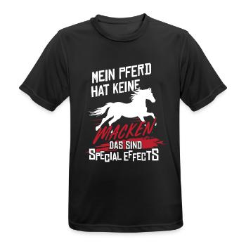 Reiterin Reitsport Reiten Pferd Macken Reitverein - Männer T-Shirt atmungsaktiv - Schwarz - Vorne - AI Model Male 178 light (178cm)