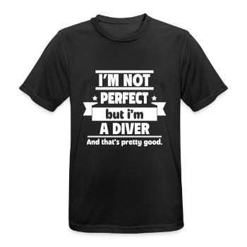 Pas parfait, mais un plongeur - T-shirt respirant Homme - noir - Devant - AI Model Male 178 light (178cm)