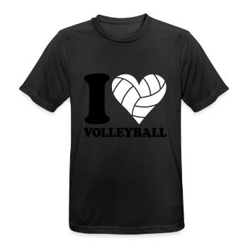 I love Volleyball - Männer T-Shirt atmungsaktiv - Schwarz - Vorne - AI Model Male 178 light (178cm)