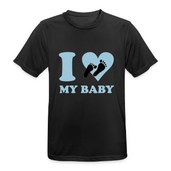 I love my baby - Männer T-Shirt atmungsaktiv - Schwarz - Vorne - AI Model Male 178 light (178cm)