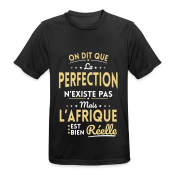 Perfection n'existe pas l'Afrique est bien Réelle - T-shirt respirant Homme - noir - Devant - AI Model Male 178 light (178cm)
