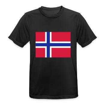 norway flag - T-shirt respirant Homme - noir - Devant - AI Model Male 178 light (178cm)