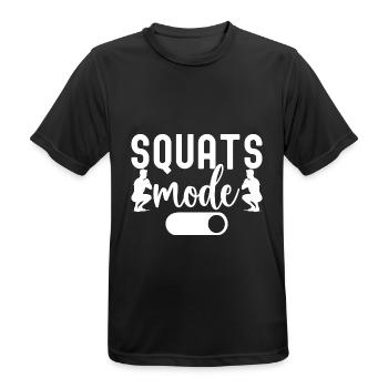 Gym Junkies Squats Mode On Calisthenics Fitness - Men's Breathable T-Shirt - black - Front - AI Model Male 178 light (178cm)