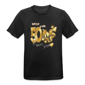 Noces d'or - T-shirt respirant Homme - noir - Devant - AI Model Male 178 light (178cm)