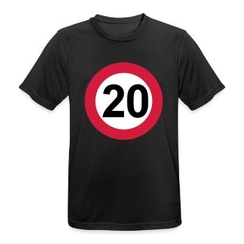 20 Birthday Birthday traffic sign - Men's Breathable T-Shirt - black - Front - AI Model Male 178 light (178cm)