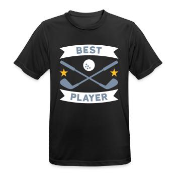 Meilleur joueur de golf (bannières, étoiles, clubs de golf) - T-shirt respirant Homme - noir - Devant - AI Model Male 178 light (178cm)