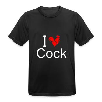 I Love Cock - Men's Breathable T-Shirt - black - Front - AI Model Male 178 light (178cm)