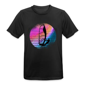 Windsurfen - Männer T-Shirt atmungsaktiv - Schwarz - Vorne - AI Model Male 178 light (178cm)