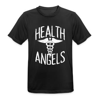 Health Angels Arzt Krankenschwester Ärztin Notarzt - Männer T-Shirt atmungsaktiv - Schwarz - Vorne - AI Model Male 178 light (178cm)