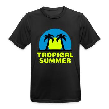 Tropical summer (Sonne, Himmelsgewölbe, Palmen) - Männer T-Shirt atmungsaktiv - Schwarz - Vorne - AI Model Male 178 light (178cm)