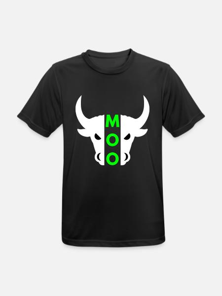 Moo (half head bull) - Men's Breathable T-Shirt - black