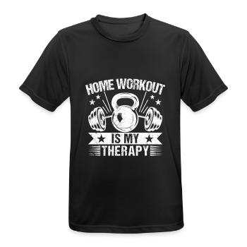 Gym Junkies Workout Is My Therapy Calisthenics - Men's Breathable T-Shirt - black - Front - AI Model Male 178 light (178cm)