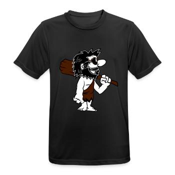 Caveman funny comic sunglasses - Men's Breathable T-Shirt - black - Front - AI Model Male 178 light (178cm)