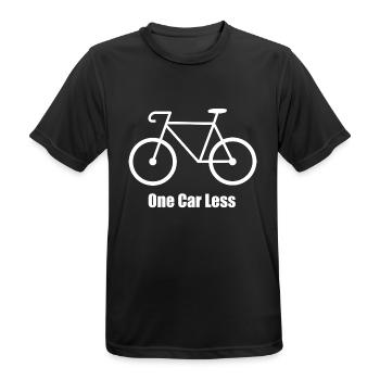 Bike / One Car Less - Männer T-Shirt atmungsaktiv - Schwarz - Vorne - AI Model Male 178 light (178cm)