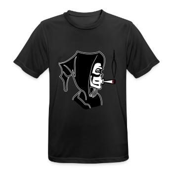 Der Tod kapuze kiffen joint - Männer T-Shirt atmungsaktiv - Schwarz - Vorne - AI Model Male 178 light (178cm)