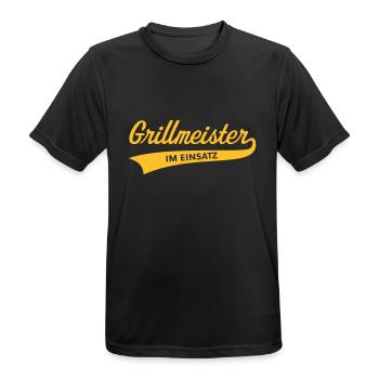 Grillmeister Im Einsatz (1C) - Männer T-Shirt atmungsaktiv - Schwarz - Vorne - AI Model Male 178 light (178cm)