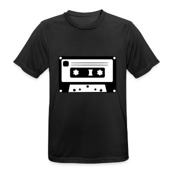 Cassette - T-shirt respirant Homme - noir - Devant - AI Model Male 178 light (178cm)