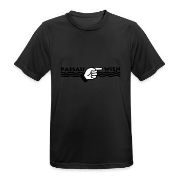 Das Donauradweg t-shirt - Männer T-Shirt atmungsaktiv - Schwarz - Vorne - AI Model Male 178 light (178cm)