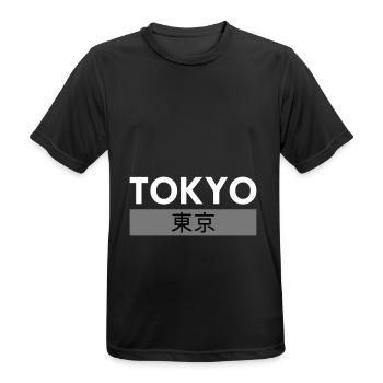 Tokyo und Tokyo in japanischer Schrift - Männer T-Shirt atmungsaktiv - Schwarz - Vorne - AI Model Male 178 light (178cm)
