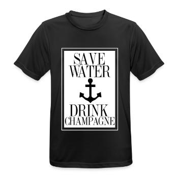Save Water Drink Statement Shirt with An - Männer T-Shirt atmungsaktiv - Schwarz - Vorne - AI Model Male 178 light (178cm)