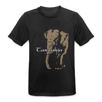 Tanzania - Elephant - Tansania - Elefant - Männer T-Shirt atmungsaktiv - Schwarz - Vorne - AI Model Male 178 light (178cm)