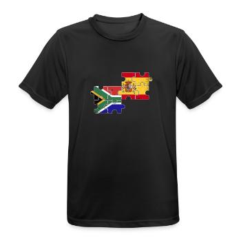 South Africa Spain Vintage Flag South African - Men's Breathable T-Shirt - black - Front - AI Model Male 178 light (178cm)