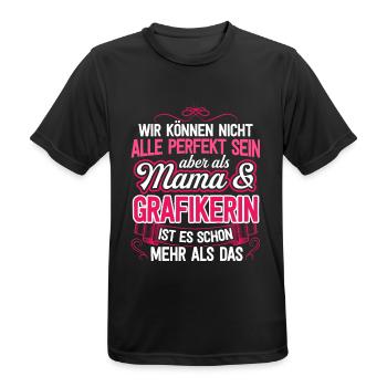 GRAFIKERIN - Mama - Männer T-Shirt atmungsaktiv - Schwarz - Vorne - AI Model Male 178 light (178cm)