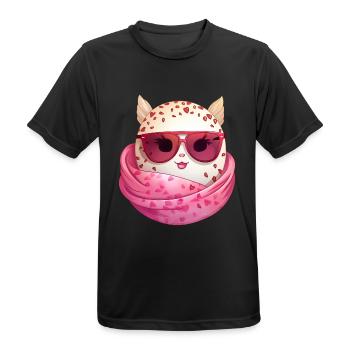 Kawaii Easter egg with ears and sunglasses Funny - Men's Breathable T-Shirt - black - Front - AI Model Male 178 light (178cm)