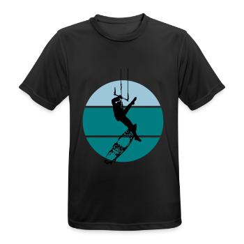 Kitesurfen - Männer T-Shirt atmungsaktiv - Schwarz - Vorne - AI Model Male 178 light (178cm)