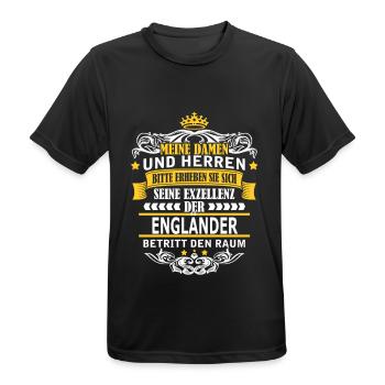 ENGLÄNDER - Männer T-Shirt atmungsaktiv - Schwarz - Vorne - AI Model Male 178 light (178cm)