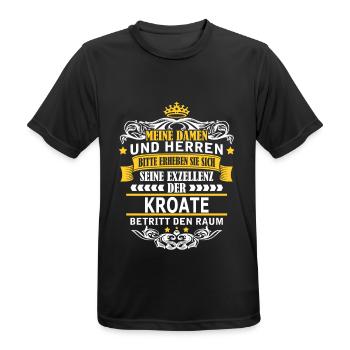 KROATE - Männer T-Shirt atmungsaktiv - Schwarz - Vorne - AI Model Male 178 light (178cm)