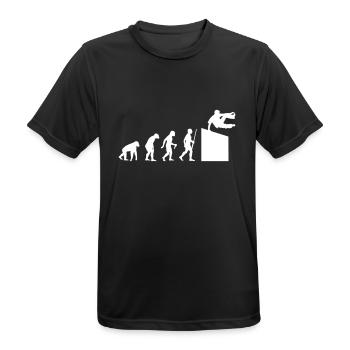 Evolution Parkour - Männer T-Shirt atmungsaktiv - Schwarz - Vorne - AI Model Male 178 light (178cm)