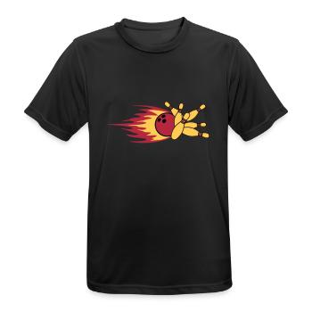 feu rapide flammes bowling épingles bouleversé grè - T-shirt respirant Homme - noir - Devant - AI Model Male 178 light (178cm)