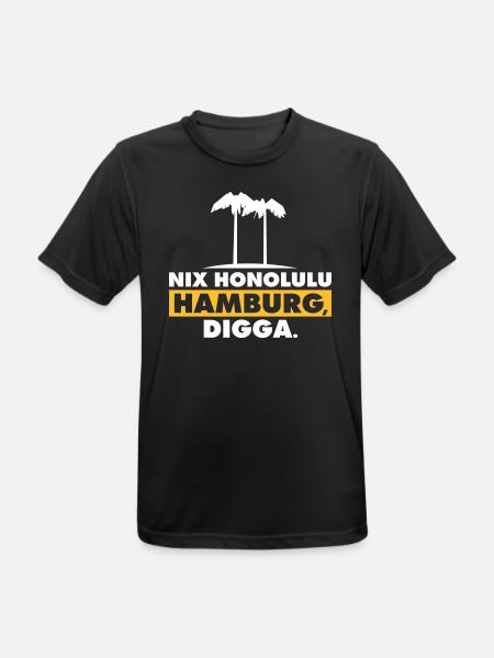 Nix Honolulu Hamburg digga - Hamburg Palmen Sommer - Männer T-Shirt atmungsaktiv - Schwarz