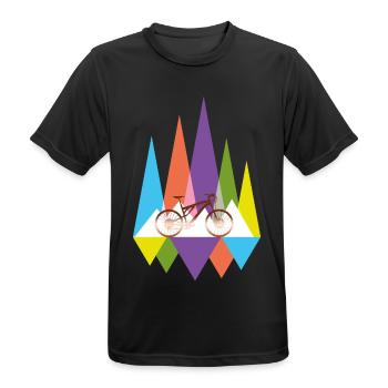 MTB mountain bike - Men's Breathable T-Shirt - black - Front - AI Model Male 178 light (178cm)