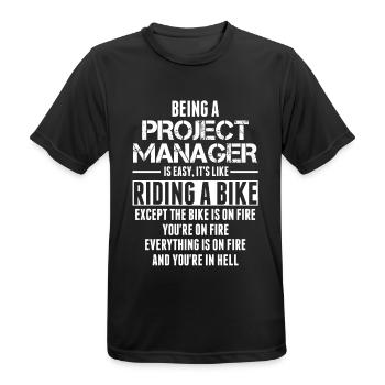 Being A Project Manager Is Easy Its Like Riding A - Men's Breathable T-Shirt - black - Front - AI Model Male 178 light (178cm)