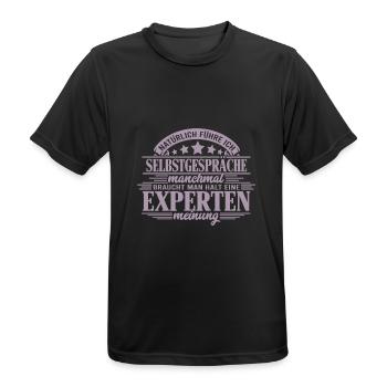Natürlich führe ich Selbstgespräche - - Männer T-Shirt atmungsaktiv - Schwarz - Vorne - AI Model Male 178 light (178cm)