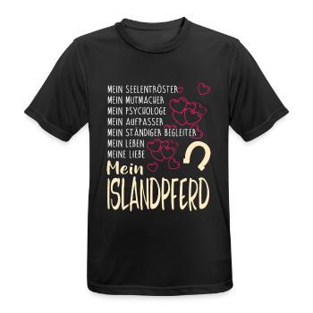 ISLANDPFERD - mein - Männer T-Shirt atmungsaktiv - Schwarz - Vorne - AI Model Male 178 light (178cm)