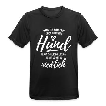 Mein Hund schaut so niedlich - Männer T-Shirt atmungsaktiv - Schwarz - Vorne - AI Model Male 178 light (178cm)