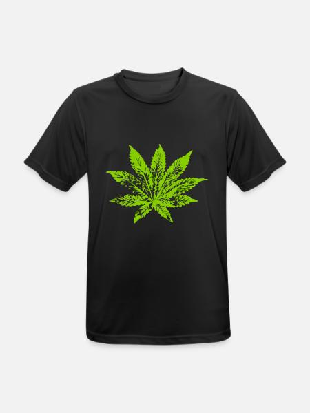 078 cannabisblatt - Männer T-Shirt atmungsaktiv - Schwarz