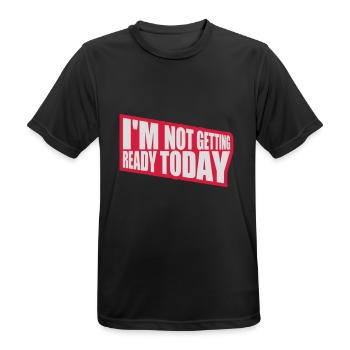 ne pas se préparer aujourd’hui - T-shirt respirant Homme - noir - Devant - AI Model Male 178 light (178cm)