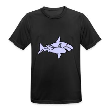 Poisson Requin Prédateur Eau Graffiti Océan - T-shirt respirant Homme - noir - Devant - AI Model Male 178 light (178cm)