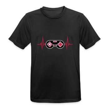 Pulse Heartbeat Retro Gamer - T-shirt respirant Homme - noir - Devant - AI Model Male 178 light (178cm)